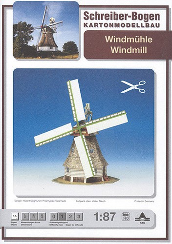 Kartonmodell windmühle 87 - kartonmodell, 1:87